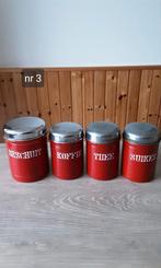 EMAILLE RODE BUSSENSET MET GOUDEN BIES VAN BK., Ophalen of Verzenden