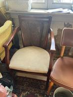 Mooie Houten Stoel met Rotan Details, Ophalen, Gebruikt, Bruin, Eén