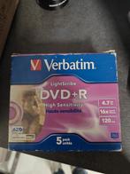 5 Verbatim Lightscribe DVD+R - Nieuw!, Nieuw, Ophalen of Verzenden, Dvd, Lightscribe