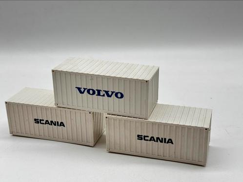 TEKNO kavel 3 stuks 20 ft container LADING VERBOUW, Hobby en Vrije tijd, Modelauto's | 1:50, Zo goed als nieuw, Bus of Vrachtwagen