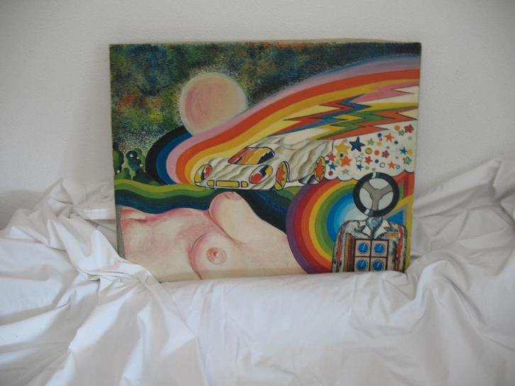 Olieverf op Linnen Gesigneerd J. Fijnheer Vintage, Antiek en Kunst, Kunst | Overige Kunst, Ophalen