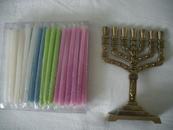 menora kandelaar brons religie symbool kaars israel decorati beschikbaar voor biedingen