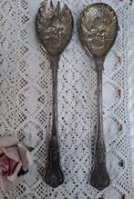 Vintage Engels verzilverd sla bestek met fruit motief, Antiek en Kunst, Ophalen of Verzenden