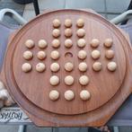 Houten Solitaire Spel met Knikkers, Een of twee spelers, Ophalen of Verzenden, Gebruikt, Reisspel