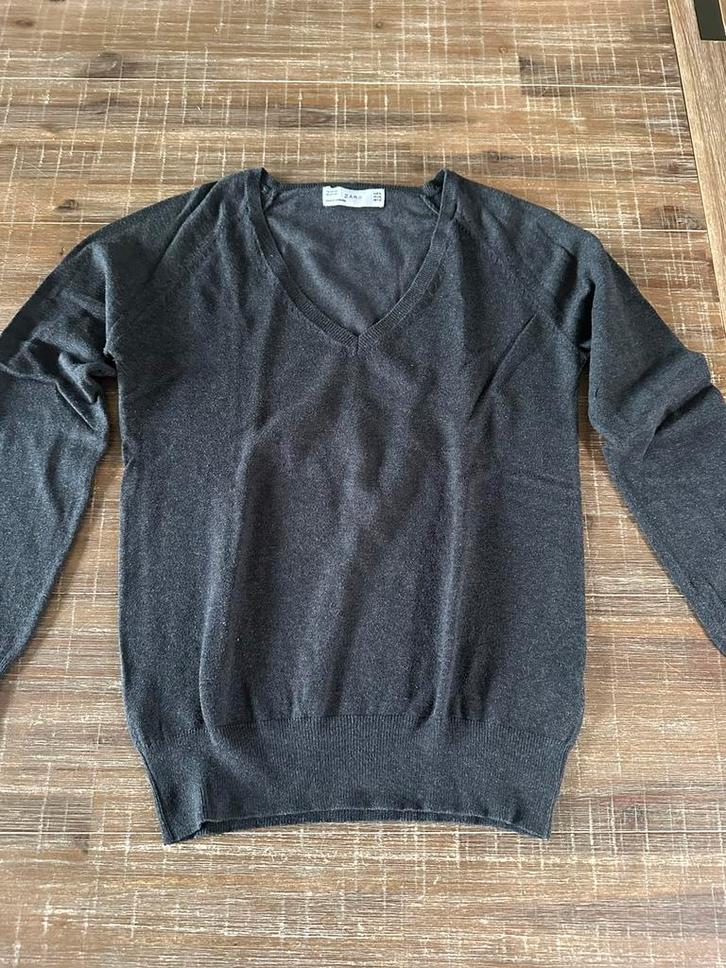 Grijze dames trui met V-hals maat XL Zara, Kleding | Dames, Truien en Vesten, Zo goed als nieuw, Maat 42/44 (L), Grijs, Ophalen of Verzenden