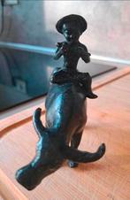 Bronzen beeld van jongen op een waterbuffel, Ophalen of Verzenden