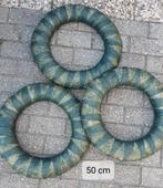 Strokransen 50 cm met groene band, Huis en Inrichting, Woonaccessoires | Kransen, Ophalen of Verzenden, Nieuw