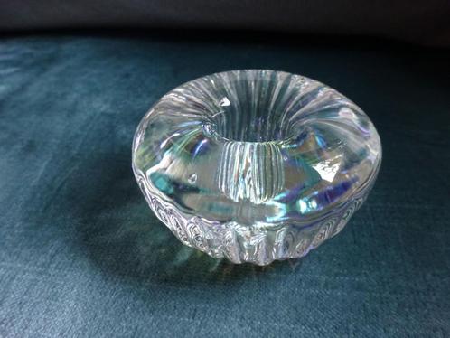 Tapio Wirkkala-Iittala: Iriserende glazen kandelaar, Antiek en Kunst, Antiek | Kandelaars, Glas, Ophalen of Verzenden