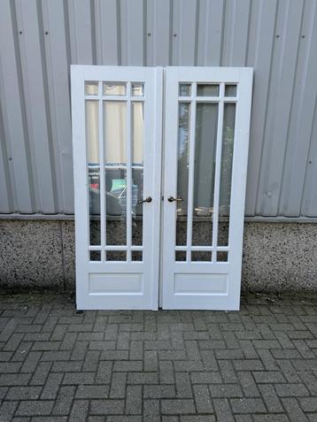 Werkelijk als nieuw setje ensuitedeuren met facetglas beschikbaar voor biedingen