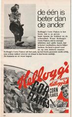 retro reclame 1968 Kellogg's cornflakes jongetjes voetbal, Verzenden, Overige typen