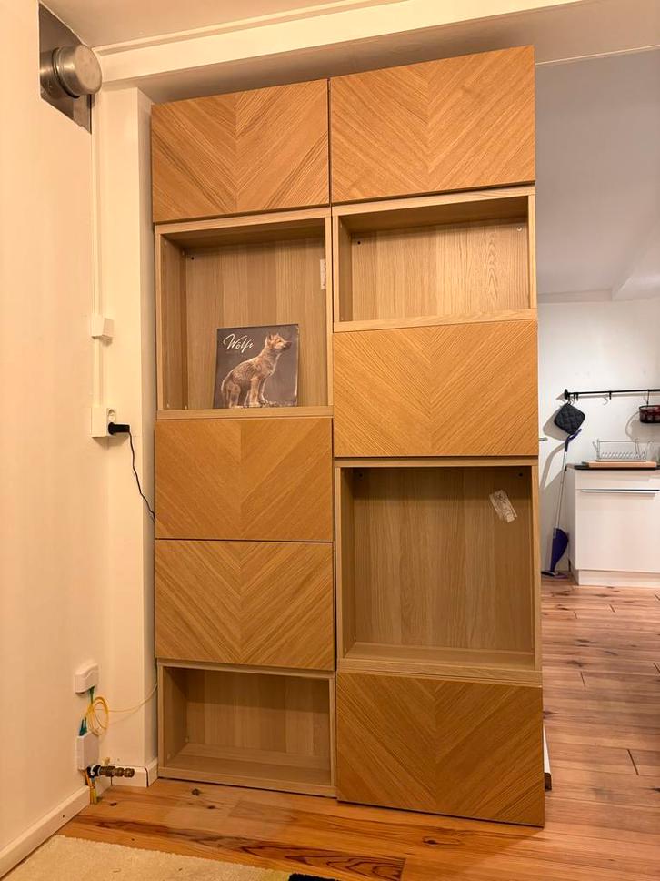IKEA Besta Kastenopstelling - Eiken, 20cm diep, Huis en Inrichting, Kasten | Boekenkasten, Gebruikt, 100 tot 150 cm, 150 tot 200 cm