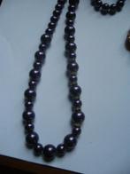 LEUKE VINTAGE KRALENKETTING DONKERPAARS, Verzenden, Overige materialen, Ketting