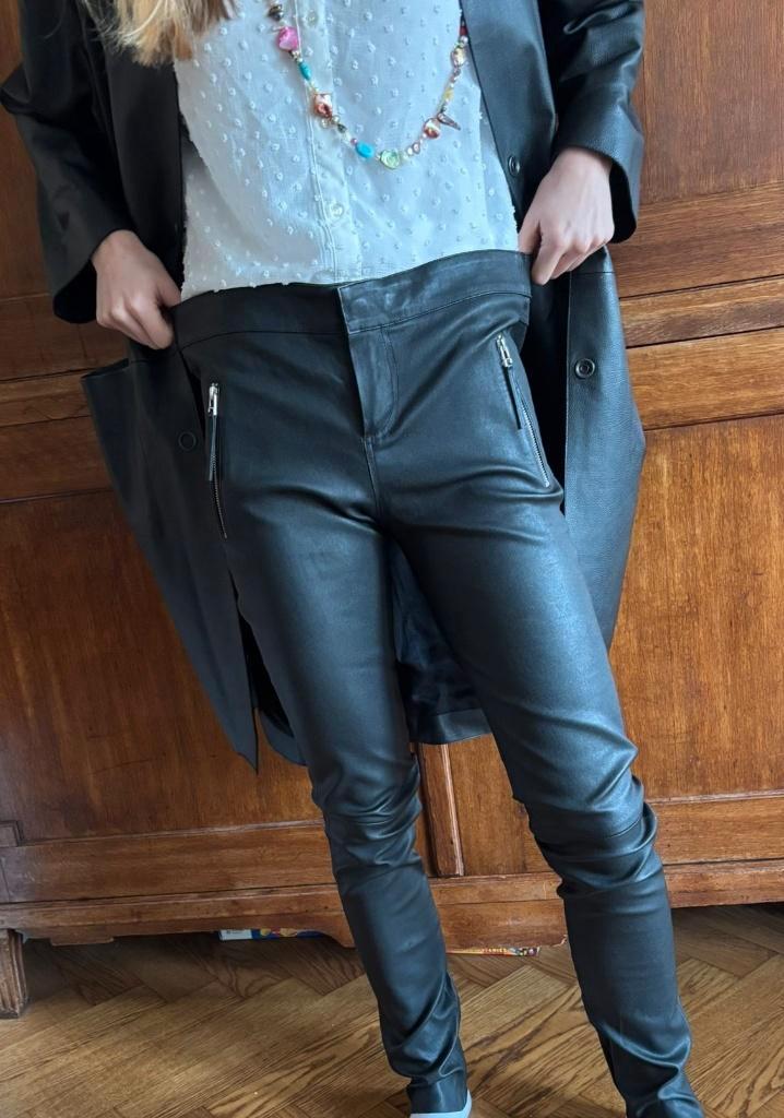 Leren zwarte broek. Merk Gallery Goosecraft., Kleding | Dames, Broeken en Pantalons, Nieuw, Maat 38/40 (M), Zwart, Lang, Ophalen