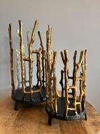 Set van 2 PTMD lantaarns – goud metalen takdesign, Ophalen of Verzenden, Zo goed als nieuw, Zwart, Metaal