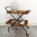Vintage, midcentury inklapbare trolley, theewagen dienblad, Ophalen, Huis en Inrichting