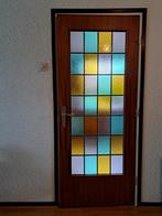 Glas in lood stompe binnendeur, Doe-het-zelf en Verbouw, Deuren en Horren, Ophalen, 80 tot 100 cm, Binnendeur, Zo goed als nieuw