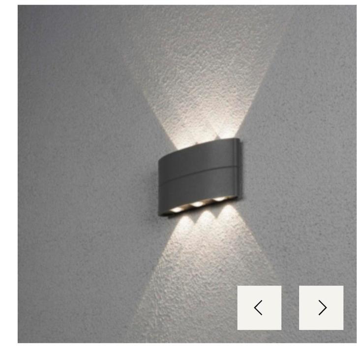 Twee zeer mooie Konstsmide LED buitenlampen., Huis en Inrichting, Lampen | Wandlampen, Zo goed als nieuw, Ophalen of Verzenden