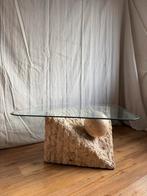 Vintage salontafel | Magnussen Ponte, 1980, Huis en Inrichting, Tafels | Salontafels, 100 tot 150 cm, Magnussen Ponte, Marcanstone, Travertin, Vintage