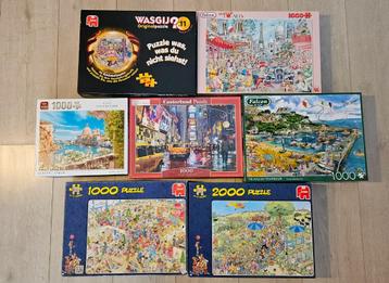 7 Mooie legpuzzels (o.a. van Haasteren en 1 nog in plastic) beschikbaar voor biedingen