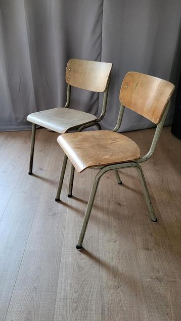 Vintage industrieel stoelen x2