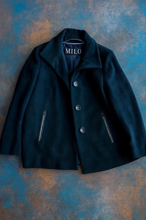 damesmantel MILO – wol & kasjmier – maat 42/44, Kleding | Dames, Jassen | Winter, Gedragen, Maat 42/44 (L), Zwart, Ophalen of Verzenden