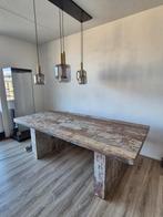 Eettafel XL hout vintage met bankje 210 x 100 cm, Ophalen, 200 cm of meer, 50 tot 100 cm, Zo goed als nieuw