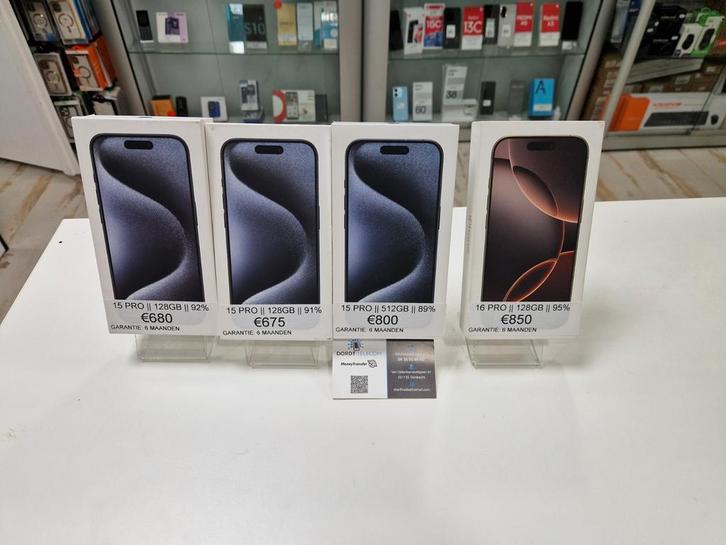 iPhone 15 Pro 128GB & 512GB & iPhone 16 pro 128GB, Telecommunicatie, Mobiele telefoons | Apple iPhone, Zo goed als nieuw, 128 GB