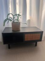 ‘Pavia’ compact tv-meubel, rotan/antraciet houteffect - MADE, Ophalen, Zo goed als nieuw, 25 tot 50 cm, Minder dan 100 cm