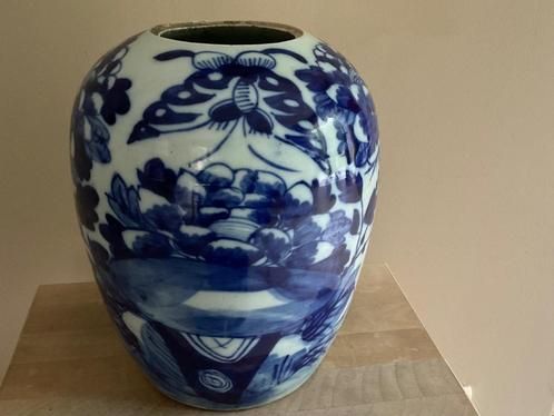 Antieke Chinese Qing Dynasty cobaltblauw/witte gemberpot, Antiek en Kunst, Kunst | Niet-Westerse kunst, Verzenden