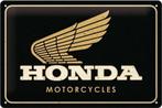 Honda MC Motorcycles Gold. Metalen wandbord in reliëf, Ophalen of Verzenden, Nieuw, Reclamebord