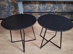 2 zwarte bijzettafeltjes, Huis en Inrichting, Ophalen, Minder dan 45 cm, Minder dan 55 cm, Rond
