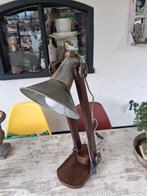 Industriële tafel lamp vintage, Ophalen, Gebruikt