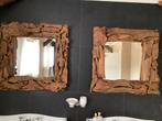 Driftwood spiegels 2 stuks, Huis en Inrichting, Woonaccessoires | Spiegels, Ophalen, Gebruikt, Vierkant, 75 tot 100 cm
