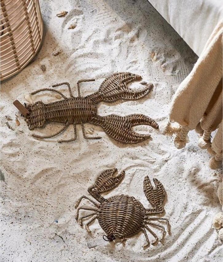 Rivièra Maison Rustic Rattan Krab en Kreeft oude collectie, Huis en Inrichting, Woonaccessoires | Wanddecoraties, Zo goed als nieuw
