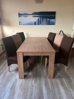 Eettafel met 6 stoelen, Huis en Inrichting, Tafels | Eettafels, Ophalen, Gebruikt, 50 tot 100 cm, 150 tot 200 cm