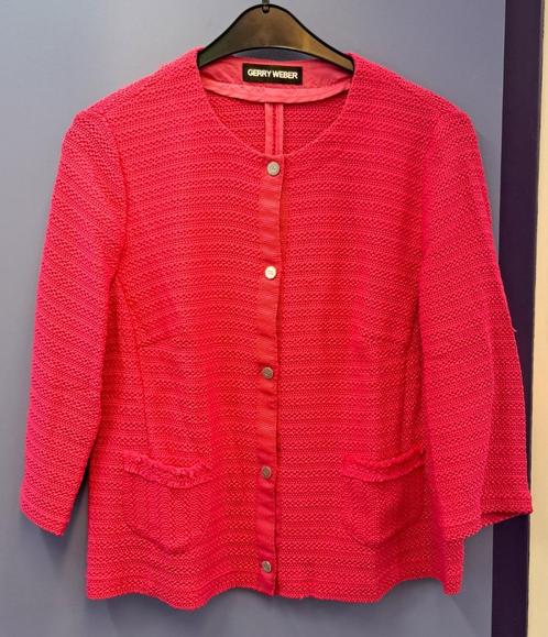 Gerry Weber knal roze vestje /blazertje 3/4 mouw mt 44 48163, Kleding | Dames, Truien en Vesten, Zo goed als nieuw, Maat 42/44 (L)