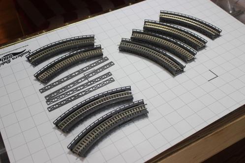 8 stuks brugdelen met Fleischmann piccolo 9120 rails (R1), Hobby en Vrije tijd, Modeltreinen | N-Spoor, Gebruikt, Rails, Gelijkstroom