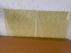 2 mooi bruin bewerkte ruitjes - glasplaatjes, Doe-het-zelf en Verbouw, Glas en Ramen, Gebruikt, Minder dan 80 cm, Minder dan 80 cm
