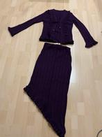 Paars wollen Rok en Vest mt l 40, Ophalen of Verzenden, Zo goed als nieuw