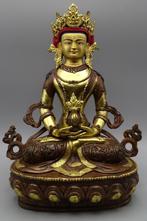 Grote Goldface Aparmita Boeddha brons beeld uit nepal, Huis en Inrichting, Woonaccessoires | Boeddhabeelden, Ophalen of Verzenden