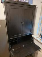 Zwarte Bureaukast Combinatie - Ideaal voor Kleine Ruimtes, Huis en Inrichting, Kasten | Secretaires, Ophalen, Gebruikt, Modern