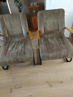 2 Fauteuils olijf groen., Ophalen, Gebruikt, 75 tot 100 cm, Stof