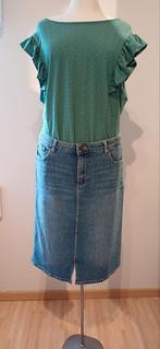 Spijker rok, blauw denim, maat 42, knie lengte, Blauw, Maat 42/44 (L), Ophalen of Verzenden, Zo goed als nieuw