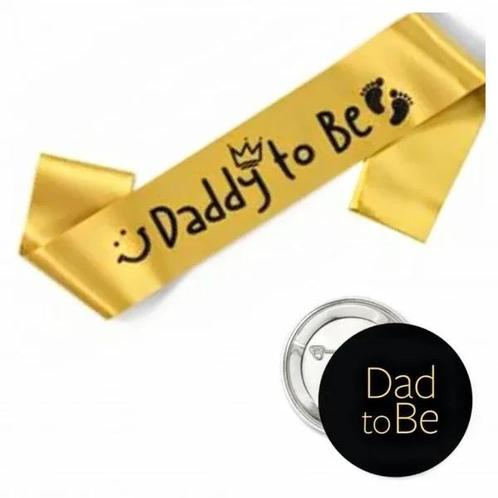 Sjerp en button set Dad to Be, Hobby en Vrije tijd, Feestartikelen, Nieuw, Versiering, Geboorte of Huwelijk, Ophalen of Verzenden
