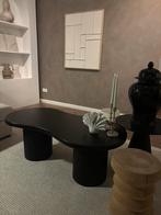 Zwarte Organische MDF Salontafel, Huis en Inrichting, Tafels | Salontafels, 100 tot 150 cm, Zo goed als nieuw, Overige vormen