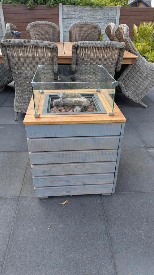 Vuurtafel Hout (zonder vuurhaard en glas), Tuin en Terras, Vuurtafels, Gebruikt, Ophalen