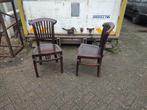 2 cafe stoelen, Ophalen, Gebruikt, Twee, Bruin