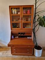 Deense design dyrlund secretaire vitrinekast vintage, Ophalen, Zo goed als nieuw