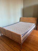 Rotan Bed 140x200, Huis en Inrichting, Slaapkamer | Bedden, Ophalen, Overige materialen, Gebruikt, Beige