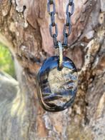 Hyperstheen ketting, Sieraden, Tassen en Uiterlijk, Kettingen, Ophalen of Verzenden, Nieuw, Zwart, Steen of Mineraal